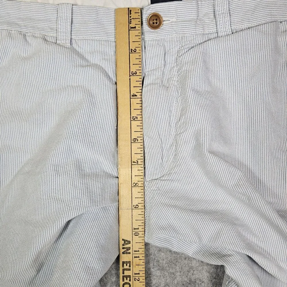 J‎ Crew Mens Blue Stripe Gramercy Flat Front Shorts Casual Preppy Comfort Sz 36W